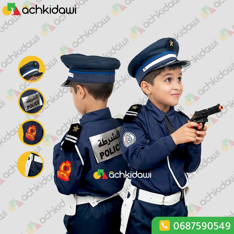 Costume de police bleu